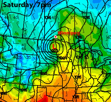 Low pressure system forecast to impact Southern Manitoba next weekend