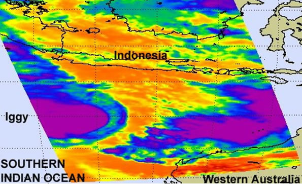 Infrared Satellite image of Indonesia